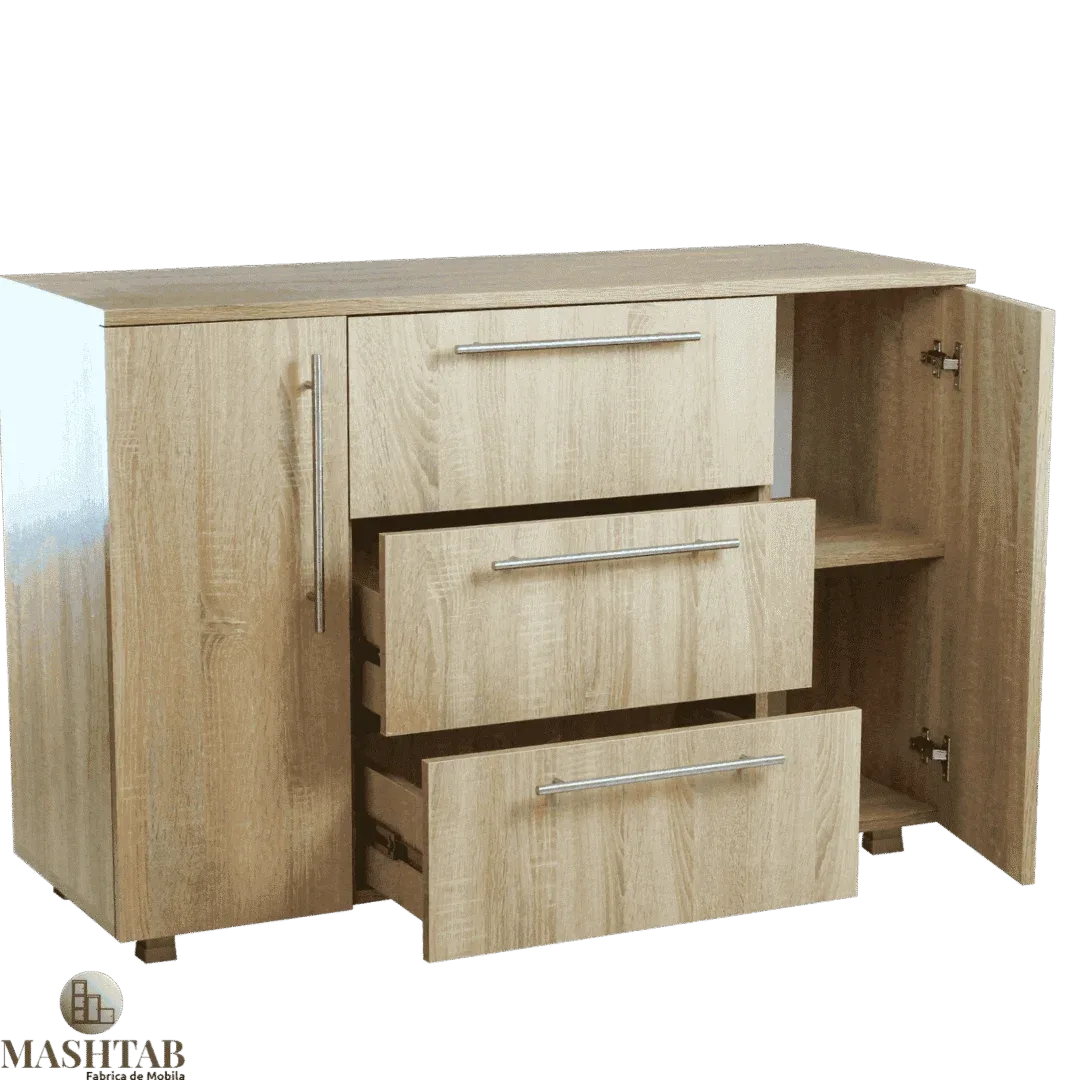 Comoda MADRID 3 sertare - Sonoma - mashtab – Mobilă pentru viața de zi ...