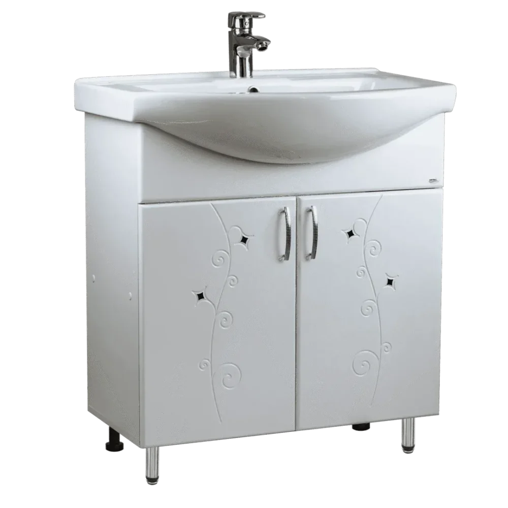 Dulap baie CRISTAL Alb (Basic) cu 2 uși– 550mm