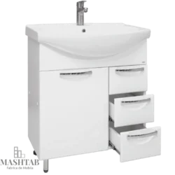 Dulap baie DELFIN Alb  (Basic) cu 3 sertare- 750 mm - imagine 2