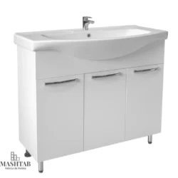 Dulap baie AGAT cu cos pentru rufe Alb - 1000mm - imagine 4