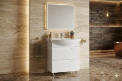 SET BAIE CU LAVOAR PRINT ALB (BASIC) CU 2 SERTARE - 750mm - imagine 2