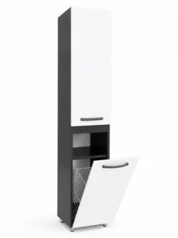 DULAP BAIE VERTICAL AGAT ALB- ANTRACIT CU COS - 350mm*1900mm