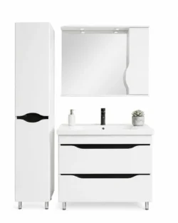 DULAP BAIE PRINT ALB- PLACUTA NEAGRĂ (SAVA) CU 2 SERTARE - 650mm - imagine 3