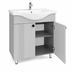 DULAP BAIE PALMA GRI- MAT (BASIC) CU 2 UȘI - 650mm