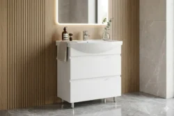 SET BAIE CU LAVOAR PRINT ALB (BASIC) CU 2 SERTARE - 750mm - imagine 3