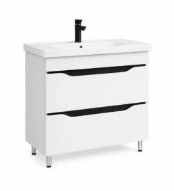 DULAP BAIE PRINT ALB- PLACUTA NEAGRĂ (SAVA) CU 2 SERTARE - 650mm