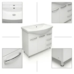 Dulap baie AGAT Alb (Basic) cu 3 sertare – 800mm - imagine 3