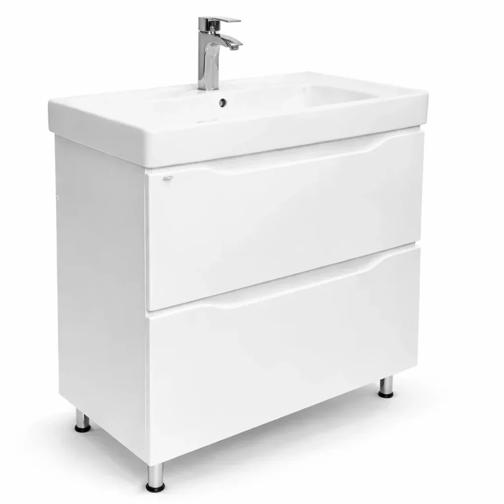 Dulap baie PRINT Alb (Sava) cu 2 sertare – 1000mm