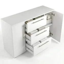 COMODA MADRID 3 SERTARE ALB - 1200mm - imagine 4