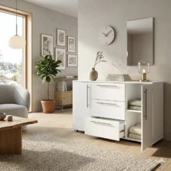 COMODA MADRID 3 SERTARE ALB - 1200mm - imagine 2