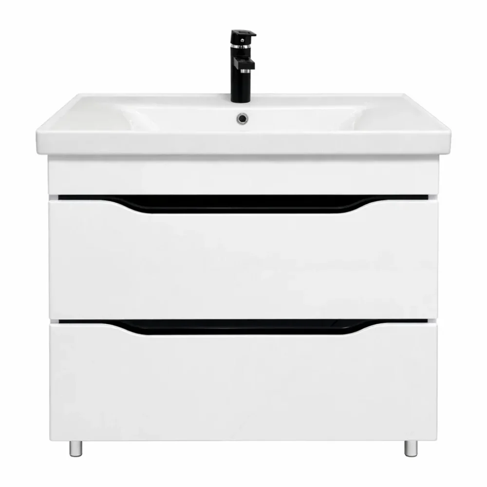 DULAP BAIE PRINT ALB PLACUTĂ NEAGRĂ (SAVA) CU 2 SERTARE - 600mm