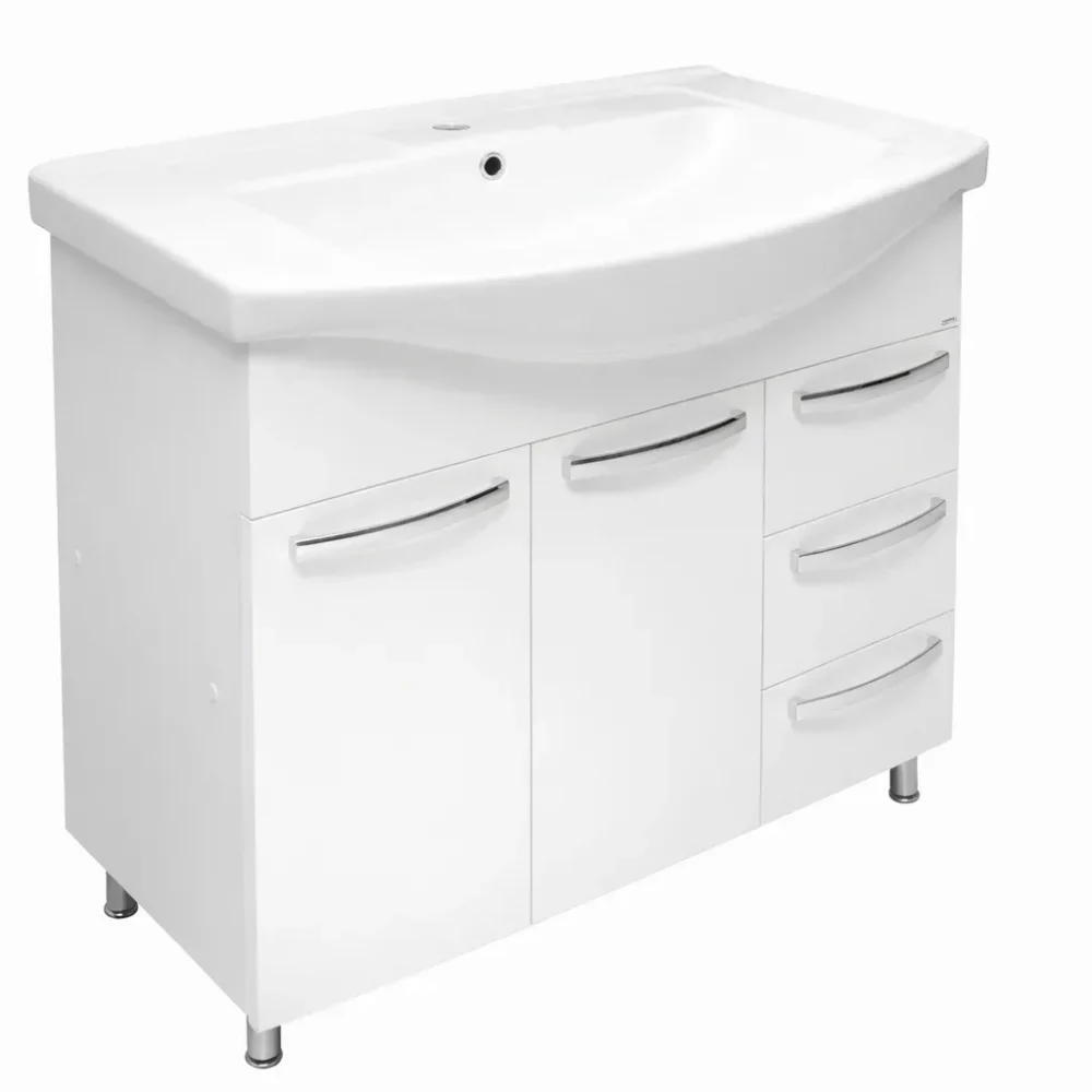 Dulap baie AGAT Alb (Basic) cu 3 sertare – 800mm