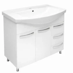 Dulap baie AGAT Alb (Basic) cu 3 sertare – 800mm