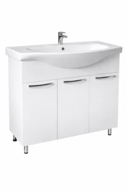 Dulap baie AGAT Alb (Basic) cu 3 uși – 800mm