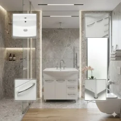 Dulap baie AGAT Alb (Basic) cu 3 sertare – 1000mm - imagine 2