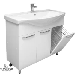 Dulap baie AGAT cu cos pentru rufe Alb - 900mm