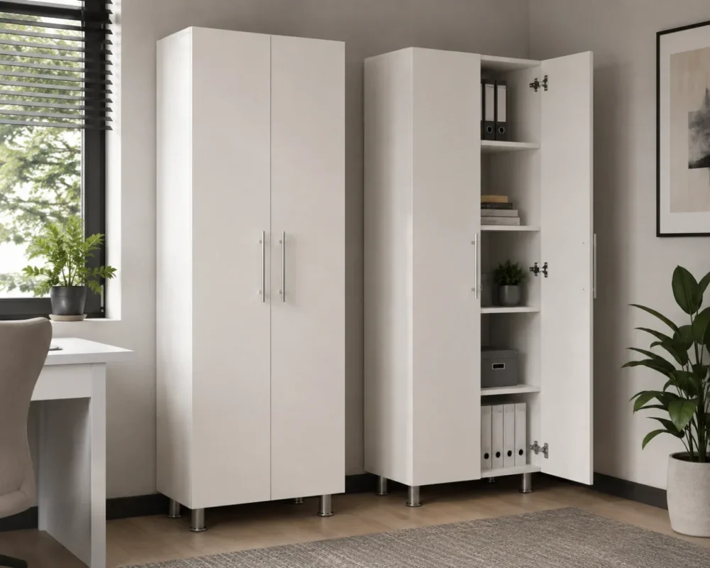 DULAP CU RAFTURI 2 UȘI ALB - 600*340*1900mm - imagine 2