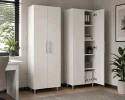 DULAP CU RAFTURI 2 UȘI ALB - 600*340*1900mm - imagine 2