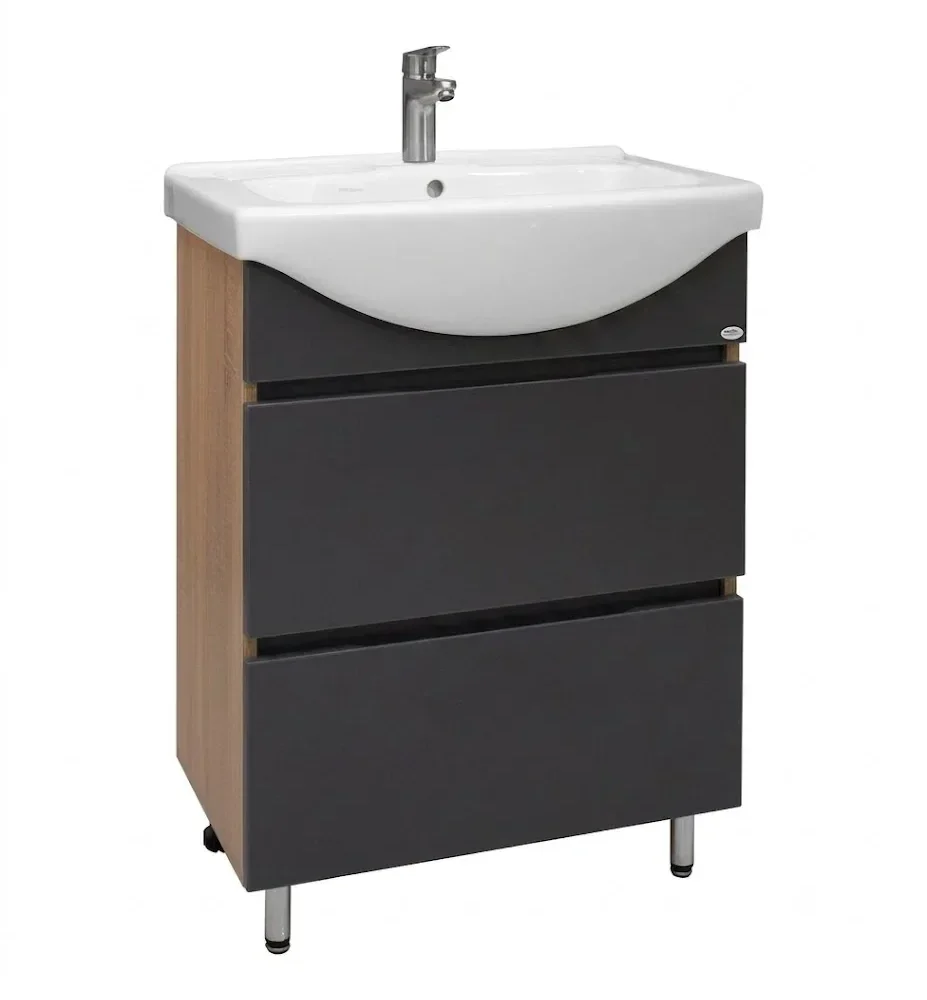 DULAP BAIE SONATA ANTRACIT- SONOMA (BASIC) CU 2 SERTARE FĂRĂ MÂNER - 650mm