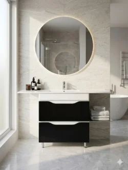 DULAP BAIE PRINT ALB- NEGRU CU 2 SERTARE (SAVA) - 700mm - imagine 2