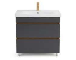 Dulap Torino cu 2 sertare -Stejar Evok-Antracit, 700mm - imagine 2