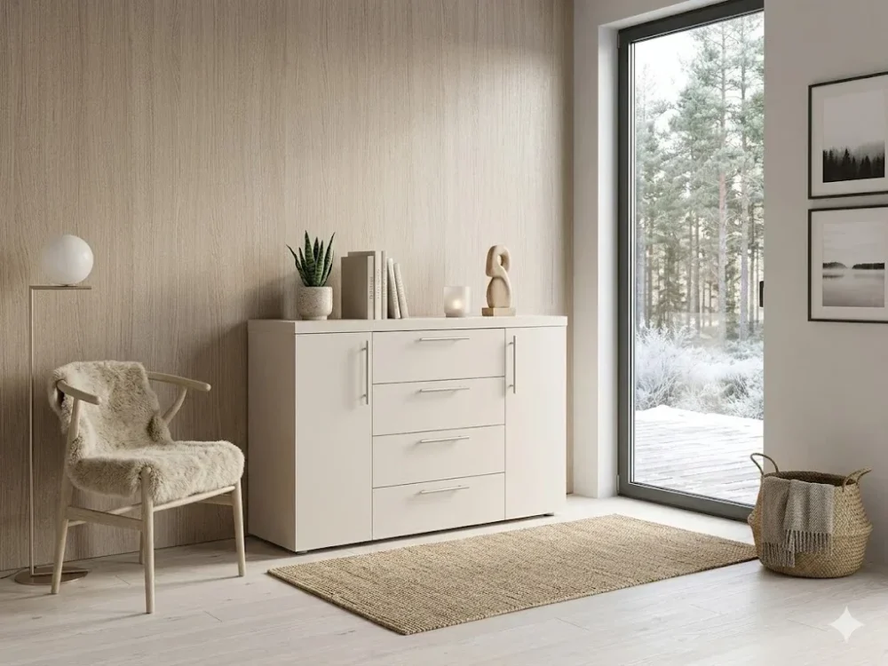 Comoda Madrid 4 sertare Cashmere dublă - 1200 mm - imagine 2