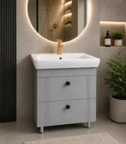 DULAP BAIE PALMA GRI- MAT (ML) CU 2 SERTARE - 650mm - imagine 2