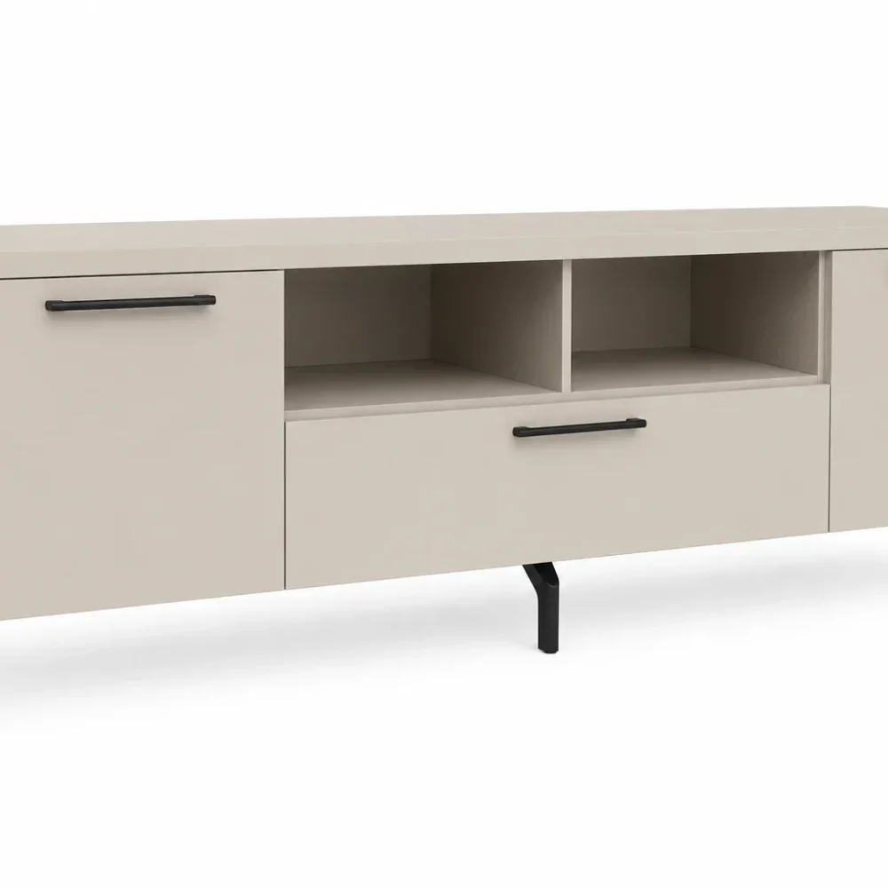COMODA TV MARTELLO CASHMERE DUBLĂ MÂNERE NEGRE - 1800mm