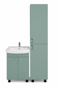 DULAP BAIE VERTICAL ALPIN TURCUOAZ MAT CU RAFTURI - 350mm*1900mm - imagine 2