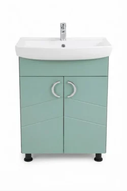 SET BAIE CU LAVOAR ALPIN TURCUAZ MAT  (CL) CU 2 UȘI - 600mm