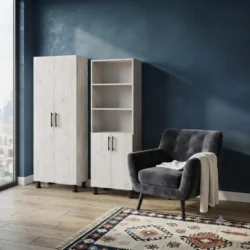 DULAP CU 4 UȘI STEJAR Alb - 600*340*1900mm - imagine 2