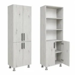 DULAP CU 4 UȘI STEJAR Alb - 600*340*1900mm - imagine 3