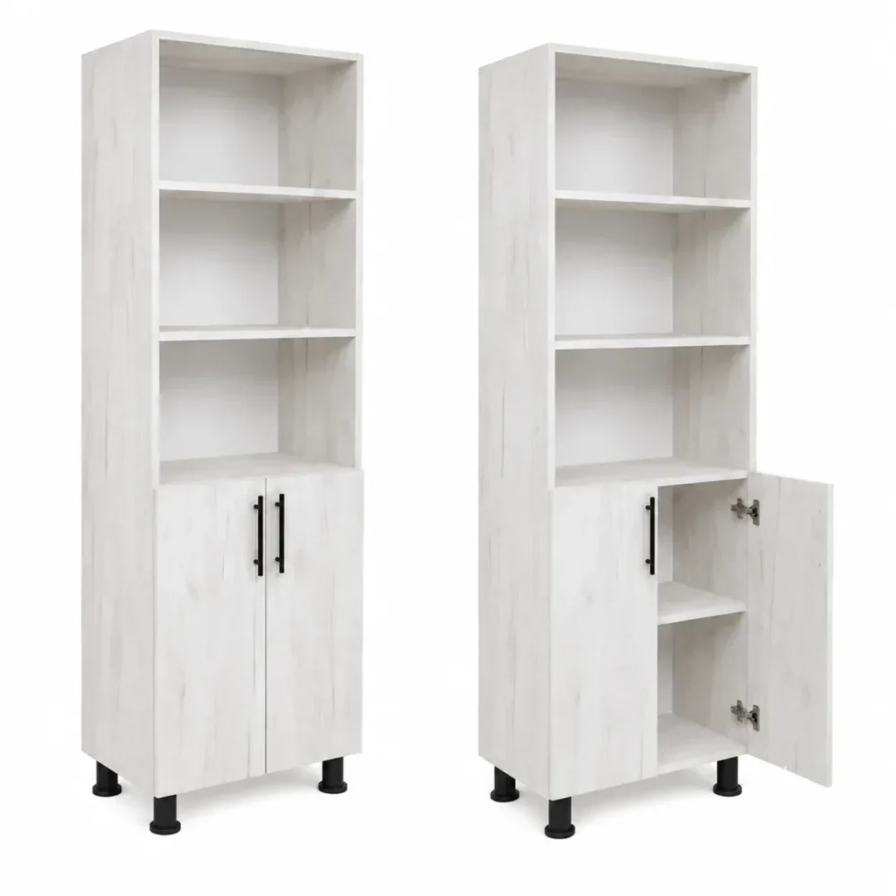 DULAP CU 2 UȘI STEJAR Alb - 600*340*1900mm