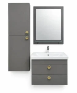 SET DULAP BAIE SUSPENDAT CU LAVOAR DIPLOMAT ANTRACIT- MOKA (SAVA) CU 2 SERT  - 650MM - imagine 3