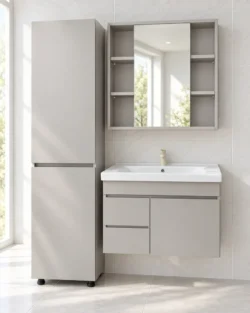 SET DULAP CU LAVOAR SUSPENDAT ANGEL LATTE (SAVA) CU 1 UȘĂ ȘI 2 SERTARE F/M- 800MM - imagine 2