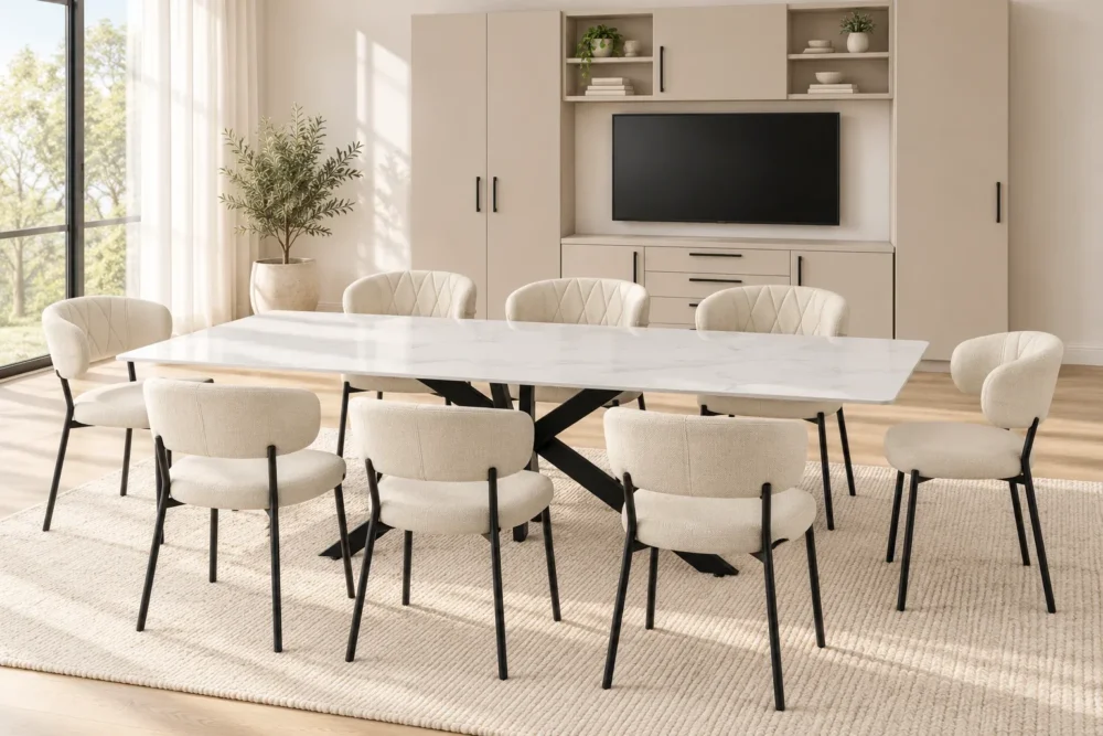 SCAUN ROMA BEJ TEXTIL - imagine 2